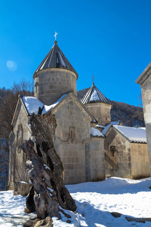 The building is an ancient Christian Armenian church in Haghartsin