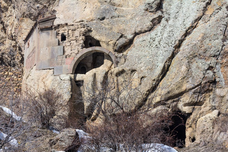 Carved stone crosses is an famous ancient Armenian Christian cultural phenomenonの写真素材