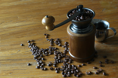 Coffee and coffee grinderの写真素材