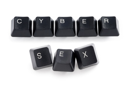 computer keys spelling the words cyber sexの写真素材