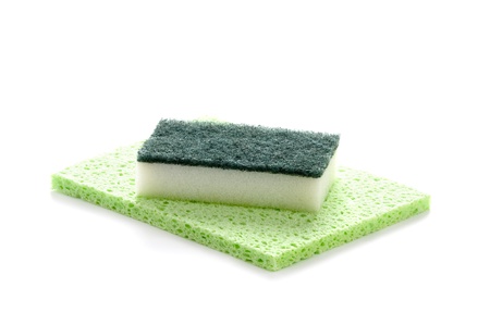 domestic cleaning sponges isolated