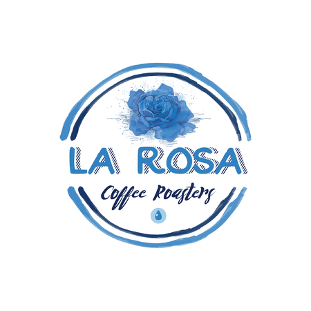Water color Blue Rose In Coffee Roaster logo Templateのイラスト素材