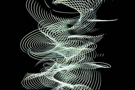Long exposure neon lights on the black background