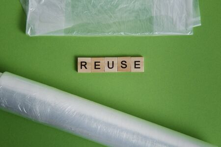 reduce, reuse and recycle word in vintage wooden letterpress type blocks, environment protection conceptの写真素材