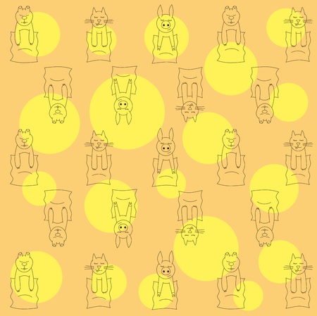 Vector baby covering with cat, pig and dogのイラスト素材