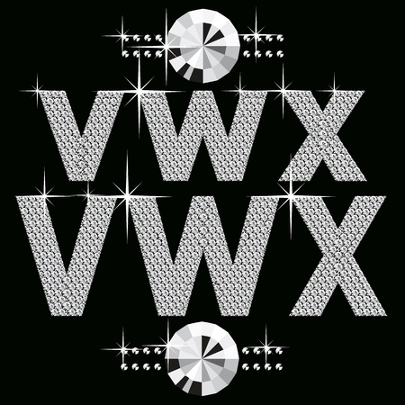 vector set of diamond letters and numbers big and smallのイラスト素材