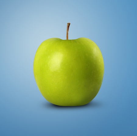 green apple isolated on white backgroundの写真素材