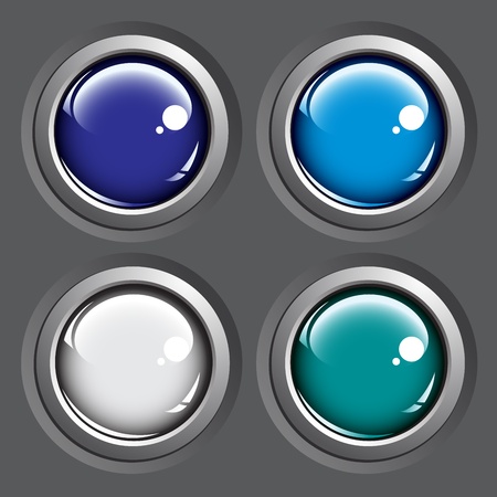 vector colored buttons isolated on gray backgroundのイラスト素材