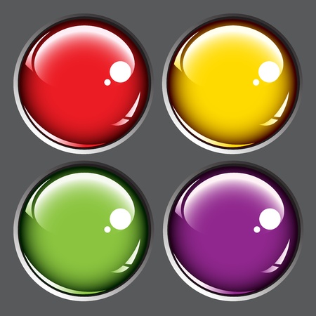 vector colored buttons isolated on gray backgroundのイラスト素材