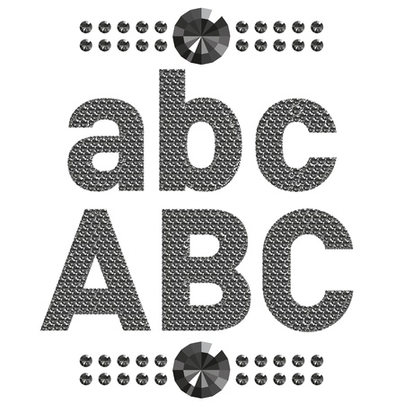 vector set of diamond letters and numbers big and smallのイラスト素材
