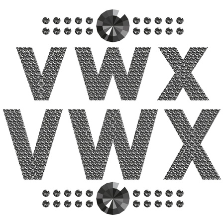 vector set of diamond letters and numbers big and smallのイラスト素材
