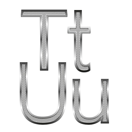 vector set of thin diamond metal letters on whiteのイラスト素材