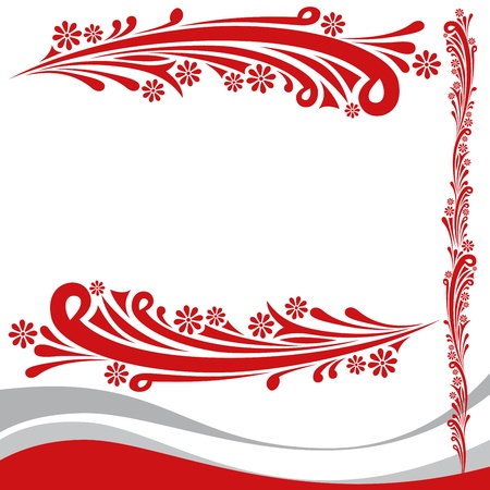 vector abstract flower card with leafsのイラスト素材