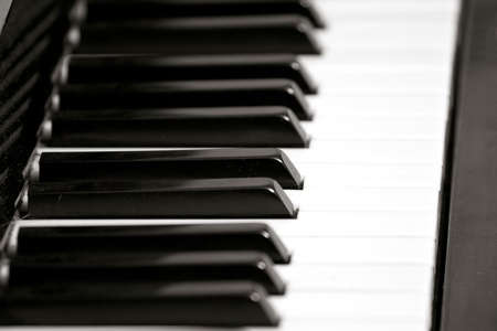 Piano keyboard with selective focus, frameの写真素材