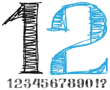 Vector set of sketch letters, handmadeのイラスト素材