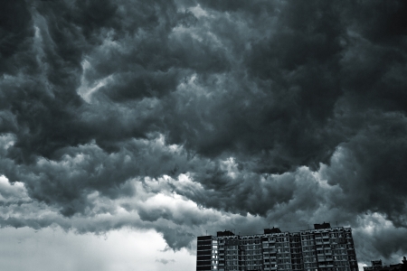 Beautiful storm sky with clouds, apocalypse likeのeditorial素材