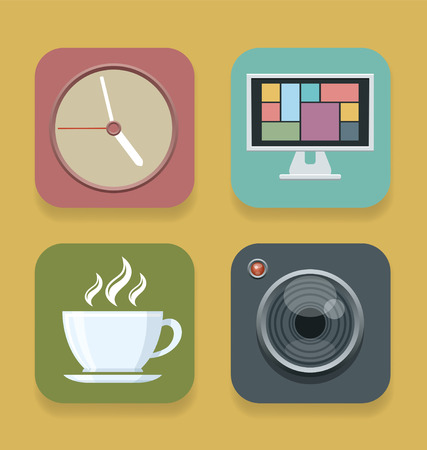 icons set with flat design styleのイラスト素材