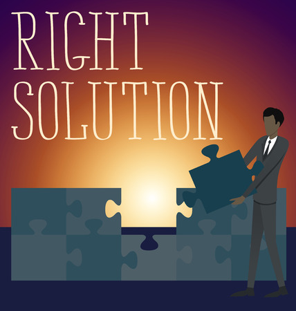 Right solution concept flat infographic vector. Business conceptのイラスト素材