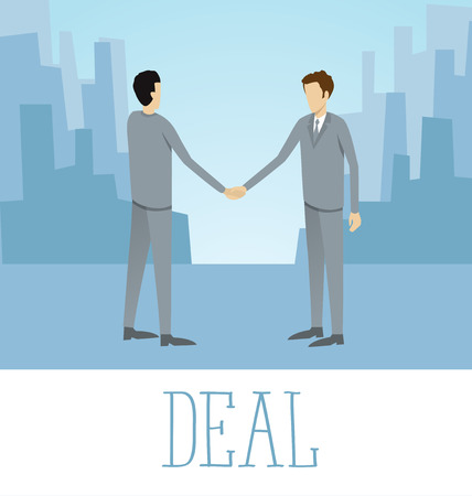 Vector flat business concept deal handshakeのイラスト素材