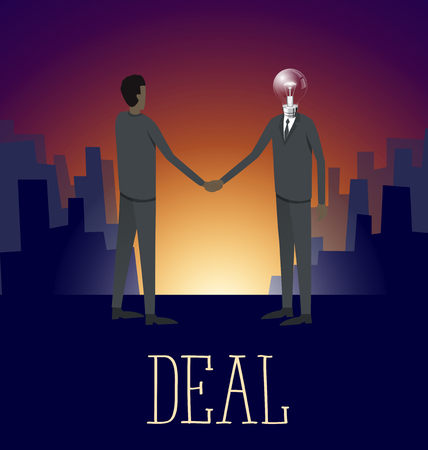 Vector flat business concept deal handshakeのイラスト素材