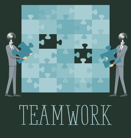 Teamwork right solution concept flat infographic vector. Business conceptのイラスト素材