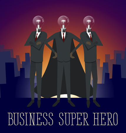 Super hero team flat infographic vector. Business conceptのイラスト素材