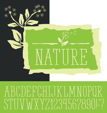 Vector with hand made font. With inscription Natureのイラスト素材