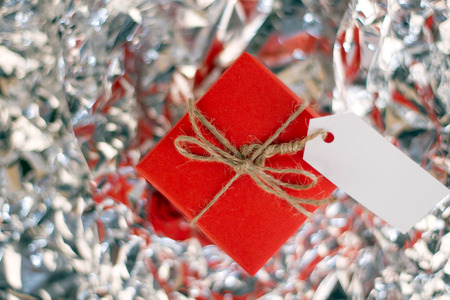 Gift boxes on wooden table. Gift image suitable for Valentines Day, Christmas, New Year or Birthday. With copyspaceの写真素材