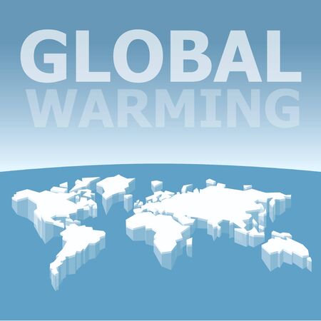 Vector Global Warming Concept. Conceptual Image Of Melting World Shaped Glacier In Deep Blue Water. Melting Ice Map Of World. Effect Of Global Warming In Natureのイラスト素材