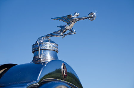 Westlake, Texas - October 19, 2013 - Hood ornament of a 1929 Packard automobile on display at the 3rd Annual Westlake Classic Car Show in Westlake, Texasのeditorial素材