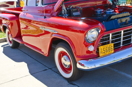 Westlake, Texas - October 19, 2013 - A 1955 Chevrolet pickup truck is on display at the 3rd Annual...