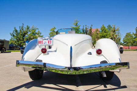 Westlake, Texas - October 19, 2013 - A 1935 Auburn Model 851 Boat Tail is on display at the 3rd Annual Westlake Classic Car Show in Westlake, Texas  Rear viewのeditorial素材