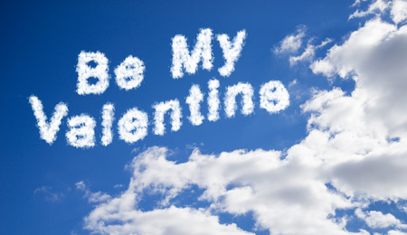 Be My Valentine cloud text in the skyの写真素材