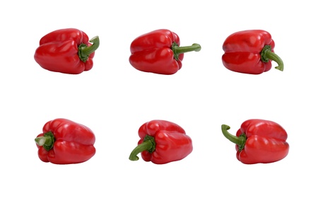 Red bell pepper Figure 6  Placed on a white background の写真素材