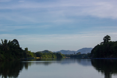 The beautiful lake and the mountainの写真素材