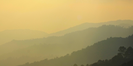 background sunset on Mountains  