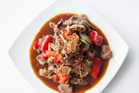 Thai stir fried beef oyster sauceの写真素材
