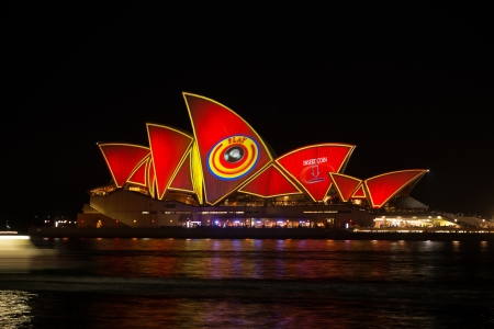 Opera house in Vivid Sydney festival 2013 のeditorial素材