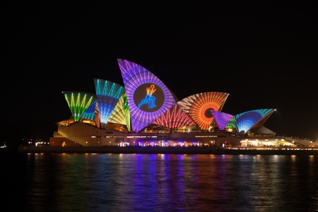 Opera house in Vivid Sydney festival 2013 のeditorial素材