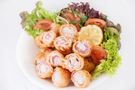 Deep fried bacon roll の写真素材