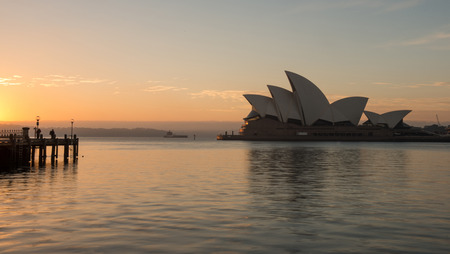 Sunrise at Opera house landmark of Sydney, Australia のeditorial素材