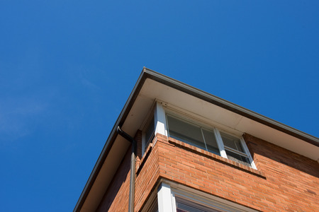 Brick wall with blue sky