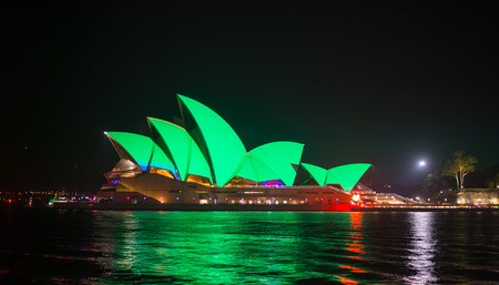 Opera house on Vivid show 2015.のeditorial素材