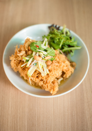 Crispy fish saladの写真素材