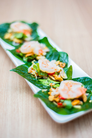 Thai salad canapeの写真素材