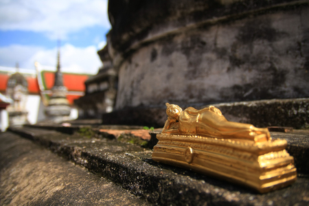 Old Buddha in historical site, Thailandの写真素材