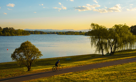 Lake in Canberraの写真素材