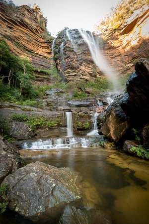 Waterfalls in Blue Mountains national park Australiaの写真素材