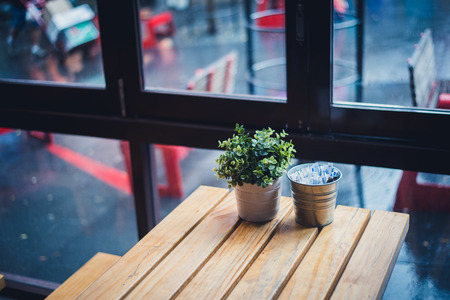 Table in cafeの写真素材