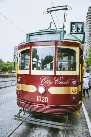 Vintage tram in Melbourneのeditorial素材